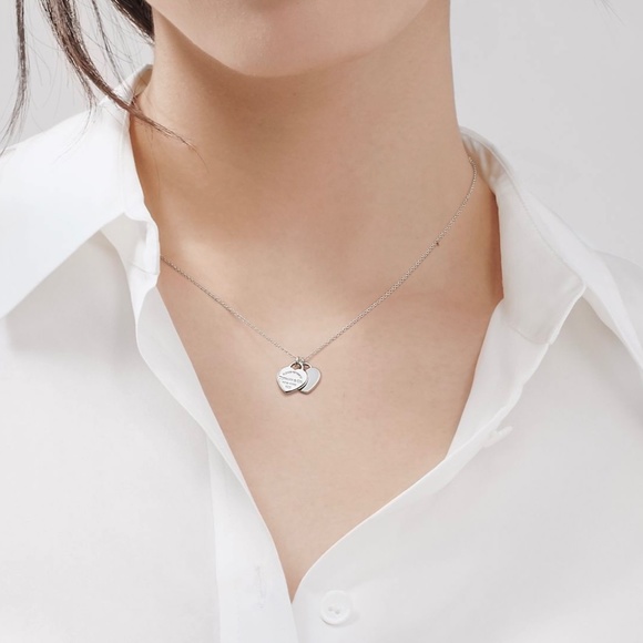 Tiffany & Co. Double RTT Mini Heart Necklace - Picture 2 of 6